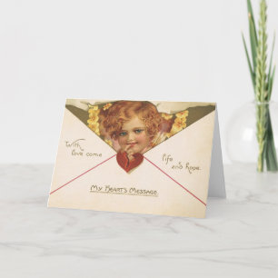 Carte Victorian Cherub Valentine's Day Card