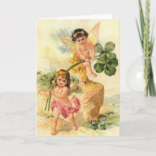 Carte Victorian Cherubs St. Patrick's Day