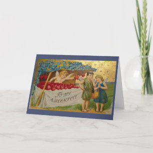 Carte Victorian Cupid Heart Stand Valentine's Day