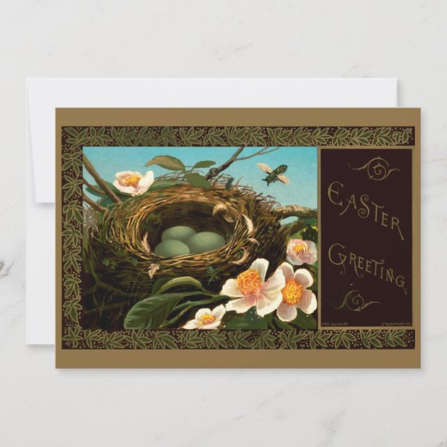 Carte Victorian Era Bird's Nest Easter Holiday Car (Devant)