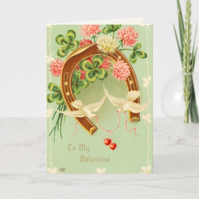 Carte Victorian Horseshoe Valentine's Day (Devant)