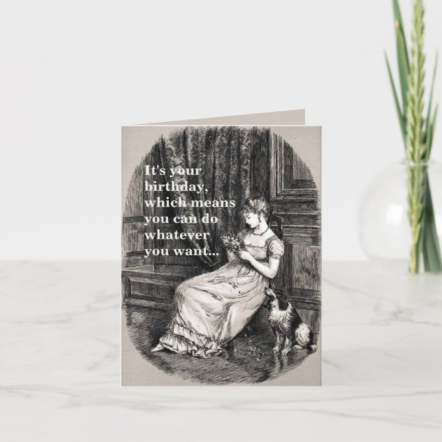 Carte Victorian Maiden Dramatique Anniversaire (Devant)