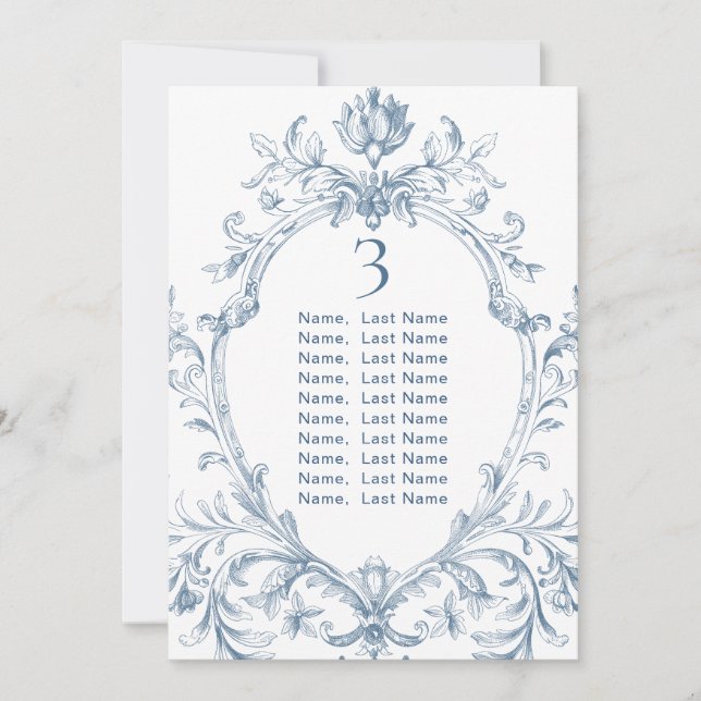 Carte Victorian Ornate Grace Mariage Carte de sièg (Devant)