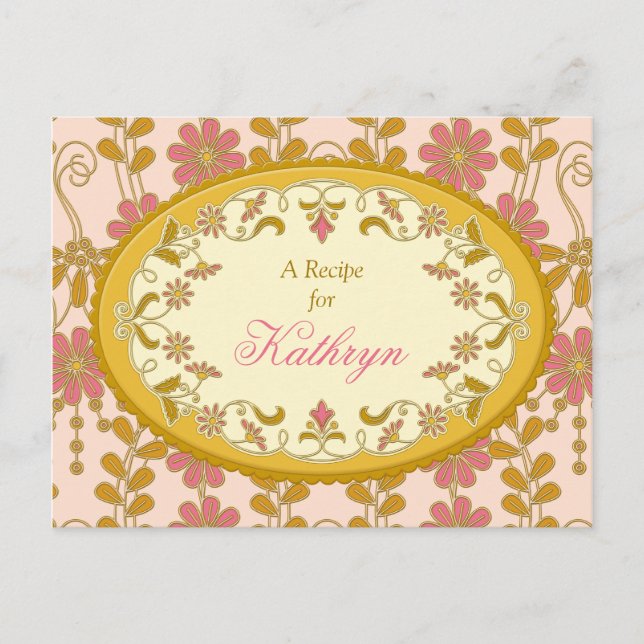 Carte Victorian Pink Gold Recette pour la mariée (Devant)