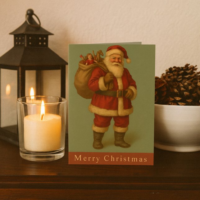 Carte Victorian Santa Illustration Timeless Holiday (Créateur téléchargé)