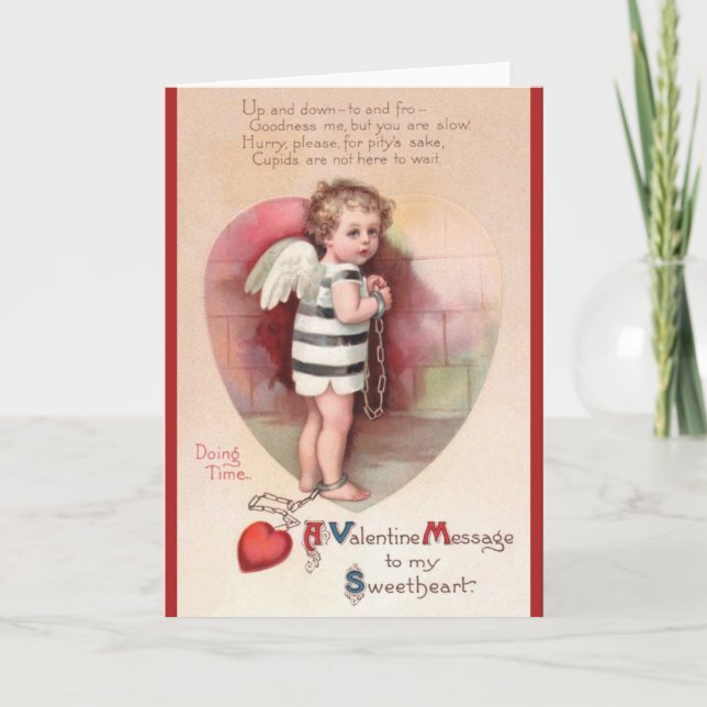 Carte Victorian Shackled Cupid Valentine's Day (Devant)