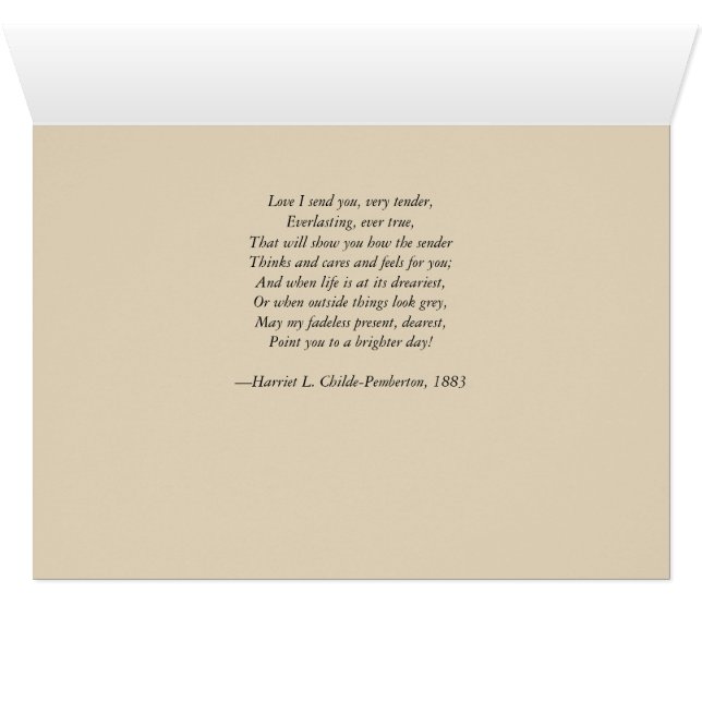 Carte-Victorien, amour, cadeau, poème (Intérieur Horizontal (Bas))