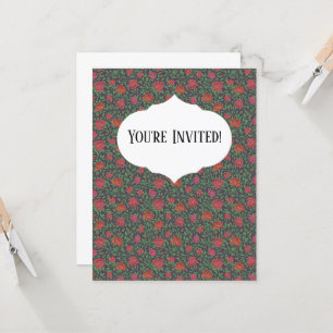Carte Victorien Gothique Parfait Rouge & Fuchsia Rose