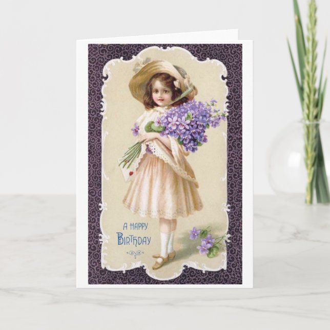 Carte victorienne de joyeux anniversaire (Devant)