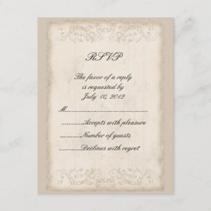 Carte victorienne de RSVP