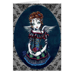 Carte victorienne gothique d'art d'ange de