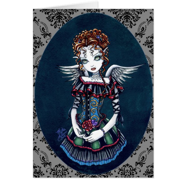 Carte victorienne gothique d'art d'ange de (Devant)