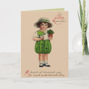 Carte victorienne vintage du jour de St Patrick