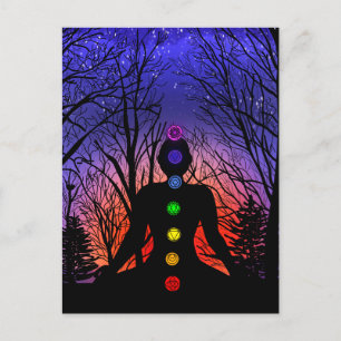 Carte vide   Méditation Yoga au coucher du soleil