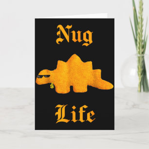 Carte Vie de nug dinosaure nugget de poulet drôle rétro 