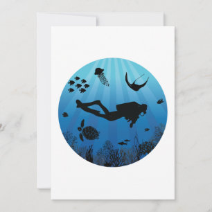 Carte Vie marine Plongeur sous-marine