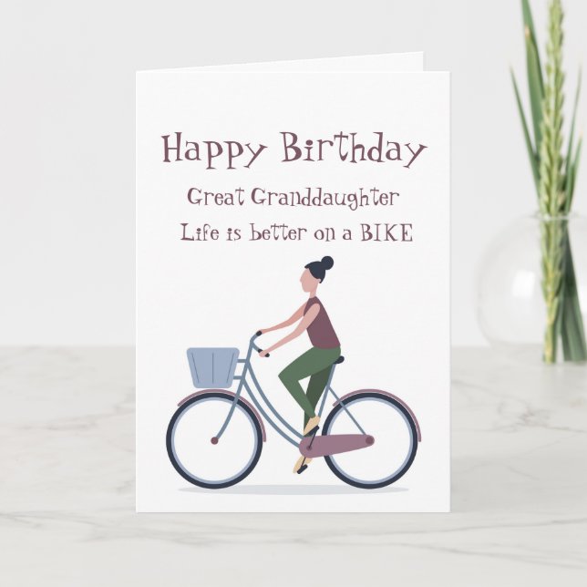 Carte Vie Meilleur Vélo Grand-Fille Anniversaire (Devant)