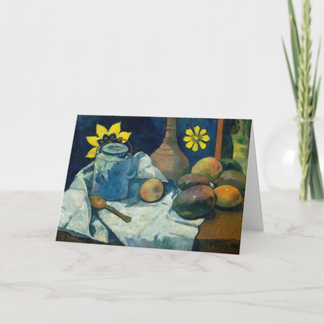 Carte Vie morte avec théière et fruits | Paul Gauguin (Devant)