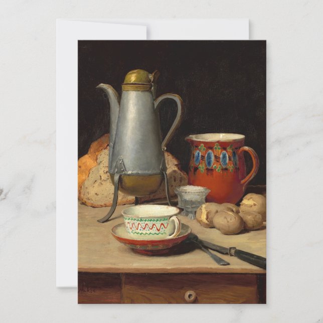 Carte Vie morte, café et pommes de terre | Albert Anker (Devant)