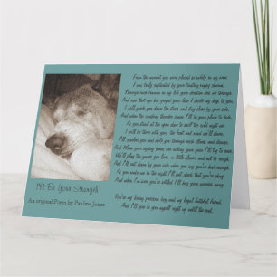 Carte vieil akita chien en sommeil poème de sympathie an