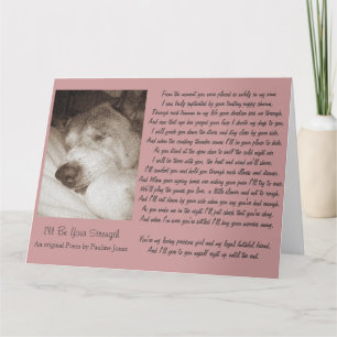 Carte vieil akita chien en sommeil poème de sympathie an