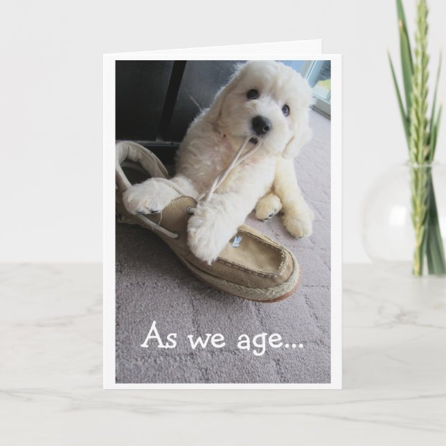 Carte Vieil anniversaire de minuterie, humour mignon de (Devant)