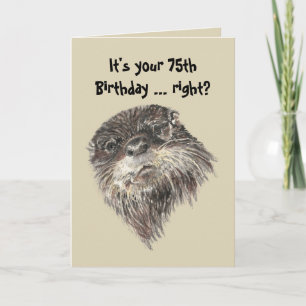 Carte Vieille 75e anniversaire Humour & mignon animal