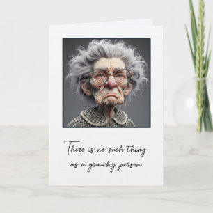 Carte Vieille Dame Grognon pour Anniversaire