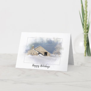 Carte Vieille grange en hiver pour les vacances de Noël