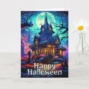 Carte Vieille Maison de l'Hantée Bonne Halloween