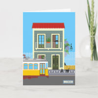 Vieille maison de Lisbonne avec chats et tramway j