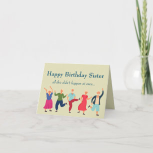 Carte Vieillesse drôle sur la colline Anniversaire soeur