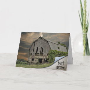 Carte Vielle grange photo pour l'anniversaire