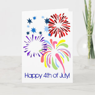 Carte vierge 4 juillet de feux d'artifice heureux