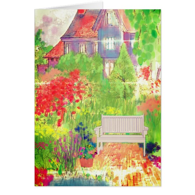 Carte vierge anglaise de maison et de jardin (Devant)
