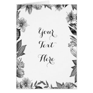 Carte (VIERGE) botanique vintage - personnalisable