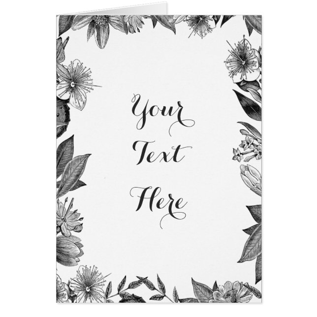 Carte (VIERGE) botanique vintage - personnalisable (Devant)