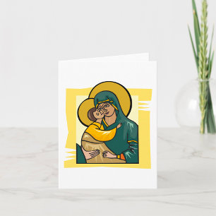 Carte Vierge byzantine moderne Marie et enfant religieus