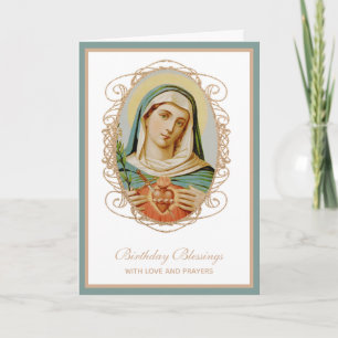 Carte Vierge catholique traditionnelle Marie Prière d'an