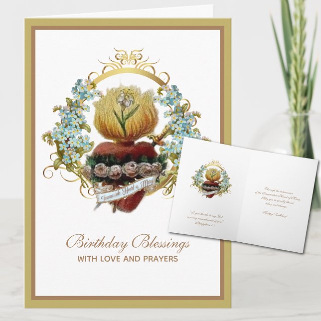 Carte Vierge catholique traditionnelle Marie Prière d'an (Créateur téléchargé)