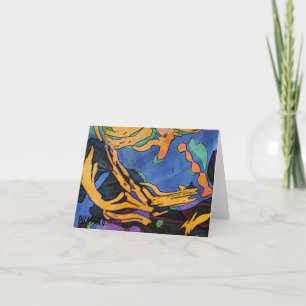 Carte vierge colorée de note avec l'art original