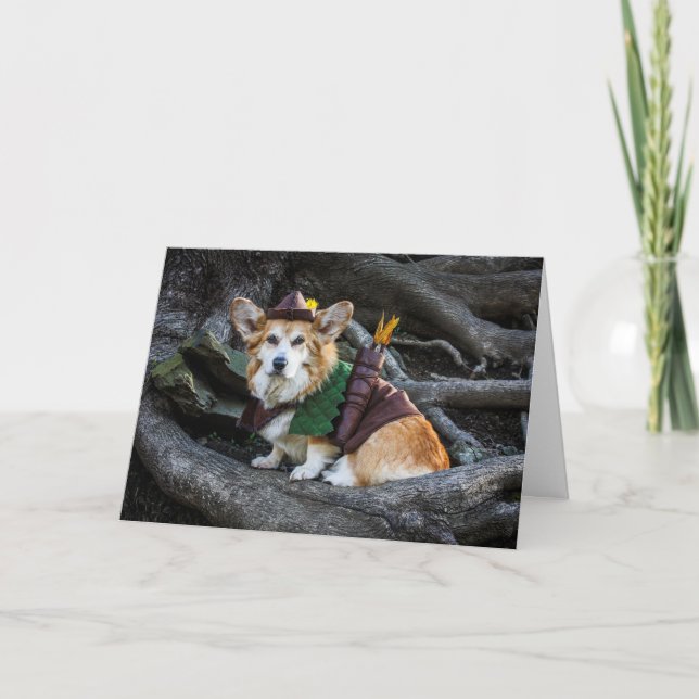 Carte vierge Corgi Robin des Bois (Devant)