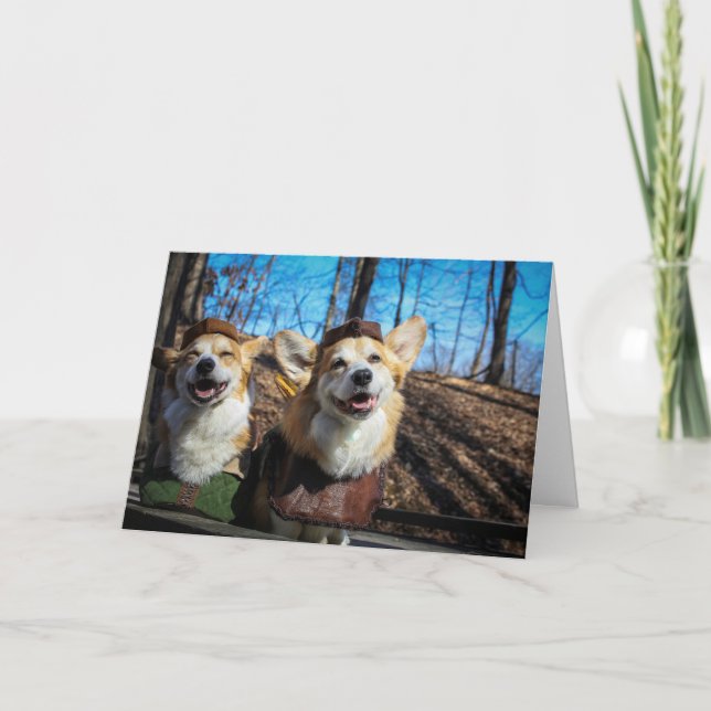 Carte vierge Corgi Robin Hood (Devant)