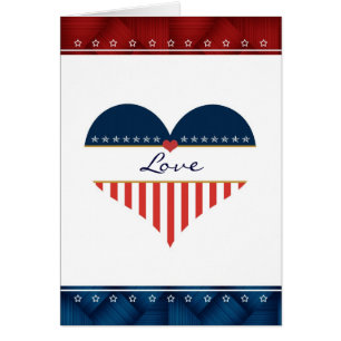 Carte vierge d'amour des Etats-Unis de coeur