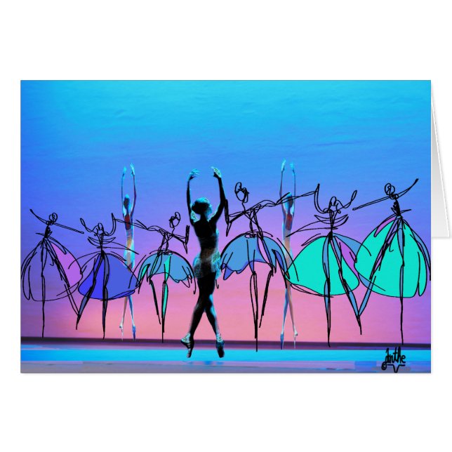 Carte vierge de ballerine (Devant horizontal)