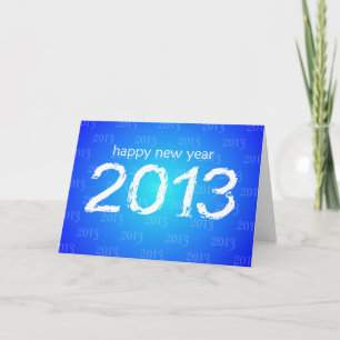 Carte vierge de bonne année bleue