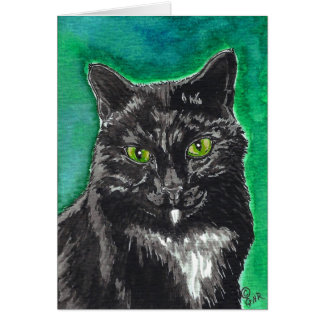 Carte vierge de chat noir de smoking