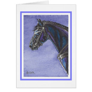 Carte vierge de cheval frison