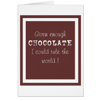 Carte vierge de chocolat