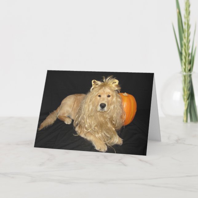 Carte vierge de lion d'or de Halloween (Devant)